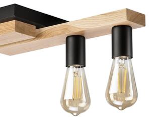 Lampadario a plafone MATTE 4xE27/15W/230V nero/quercia