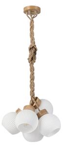 Lampadario sospeso con cavo LOOMIS 5xE27/15W/230V 130 cm beige/rovere