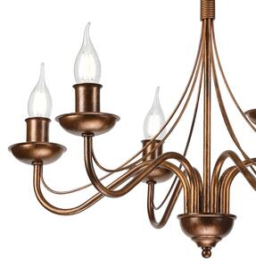 Lampadario a catena ANTON 6xE14/60W/230V bronzo