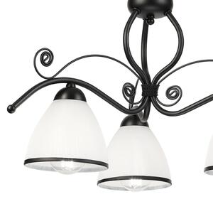Lampadario a catena RETRO 3xE27/60W/230V nero/bianco