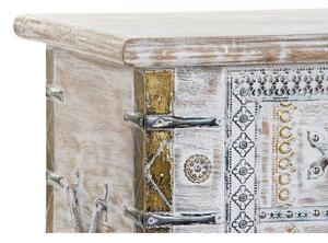 Forziere DKD Home Decor Bianco Metallo Legno di mango (116 x 40 x 45 cm)