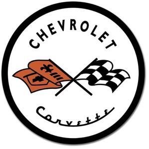 Cartello in metallo Corvette 1953 Chevy - Chevrolet logo, (30 x 30 cm)