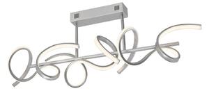 Plafoniera LED, argento, curva, dimmer, L 82 cm