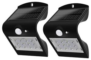 Set di 2 applique LED, IP44, bianco neutro, rilevatore di movimento