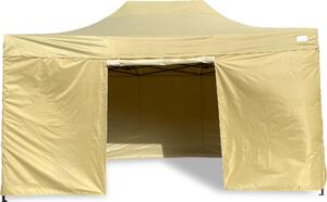 Gazebo pieghevole Grasekamp Modena 3x4,5m beige incl. parti laterali - struttura extra robusta
