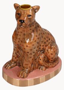 Portacandele Leopard, alt. 21 cm