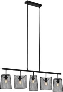 Lampada a sospensione Lampada a sospensione Paralumi in metallo nero 5x E14 40W IP20 Briloner