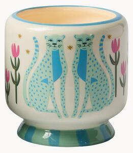 Candela profumata in ceramica Blue Cheetahs (lino, iris)