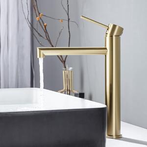 Rubinetto da bagno alto con miscelatore monocomando, color oro