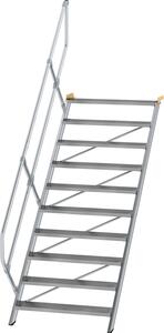 Scala 45° larghezza gradini 1000 mm 10 gradini Alluminio nervato