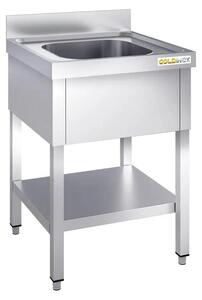 Lavello in acciaio inossidabile 800x600 mm con 1 vasca PREMIUM - GOLDINOX