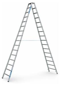 Scala a pioli con bordi rifiniti Zarges, anodizzata Saferstep B, 2x16 gradini