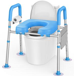 Copriwater rialzato con maniglie - Altezza e larghezza regolabili - Colore azzurro cielo