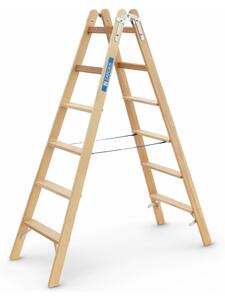 Scala a pioli in legno Zarges Crestastep B, utilizzabile su entrambi i lati, 2x6 gradini