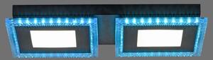 Plafoniera LED nera, dimmerabile, telecomando, L 44 cm