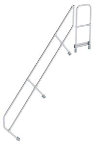 Scala con piattaforma a 45° secondo corrimano per 10 gradini inclinazione 45°