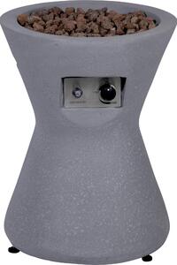 Stufa a lava per esterni dobar Concaver "Conico" con pietre laviche, ciotola per fuoco con fiamma a gas propano, pozzo per fuoco in magnesio, circa 48 x 48 x 66 cm