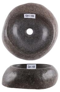 Lavabo in pietra naturale, freestanding, grigio "Onda di Granito", 40 cm
