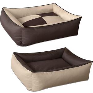BedDog 2in1: cuccia lavabile per cani con bordo, MELANGE (beige/marrone), (M) ca. 70x55x18 cm
