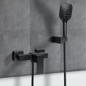 Rubinetto doccia da parete con doccetta manuale, colore nero