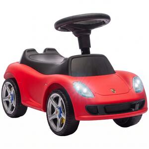 AIYAPLAY Auto Cavalcabile a Spinta per Bambini 18-36 Mesi, con Clacson, Fari, Suoni, Volante e Seduta, Rosso | Aosom Italy