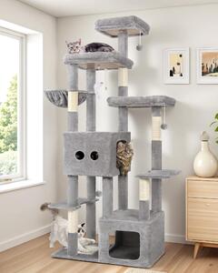 Albero per gatti di grandi dimensioni, ideale per gatti grandi, con 2 rifugi e tiragraffi