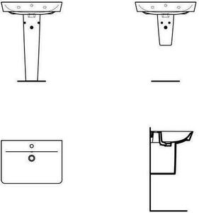 Lavabo CONNECT AIR CUBE con foro per rubinetto singolo e troppopieno, bianco
