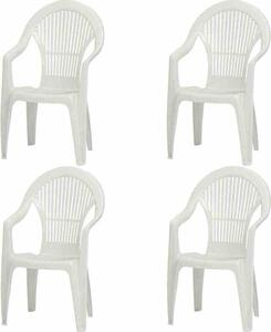 PROGARDEN Vega SET 4x sedie impilabili in plastica bianca M73540