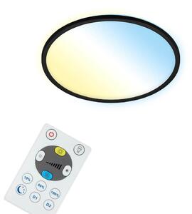 BRILONER - Lampada da soffitto Smart LED, lampada da soggiorno rotonda WiFi, effetto retroilluminazione, controllo della temperatura del colore, lampada da soffitto dimmerabile con telecomando, controllo vocale, pannello LED ultrapiatto, bi