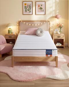 Materasso VASAGLE 90 x 200 x 16 cm, schiuma memory gel, 7 zone, rigidità media, rivestimento sfoderabile, traspirante, bianco
