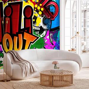 Carta da parati Colorata chill out urbana - Sfondo con scritta per adolescenti