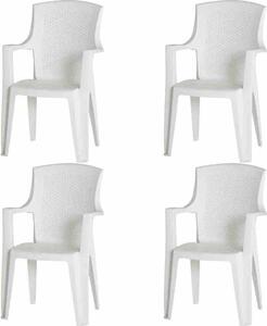 PROGARDEN Eden SET 4x sedie impilabili in plastica bianca M73532