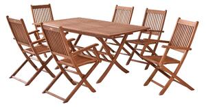 Merxx Set Rio 7 pezzi, 6 poltrone Rio, 1 tavolo pieghevole allungabile, 110 (160) x 90 cm