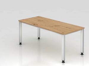 Scrivania da ufficio 180x80 cm, modello QS19 R = rovere nodoso-grafite