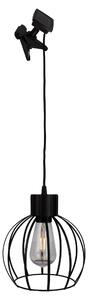 Lampada a sospensione solare a LED, morsetto, gabbia nera, H 100 cm
