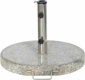 Portaombrelli in granito, 30 kg, tubo rotondo in acciaio inox, con maniglia e rotelle
