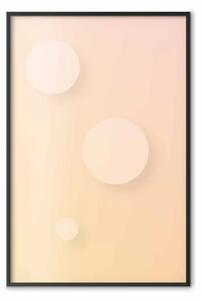 Poster: Tre cerchi - figure geometriche su sfondo arancione