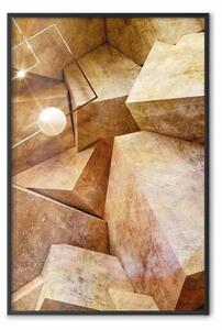 Poster: Angoli zafferano - rocce di pietra in forme geometriche