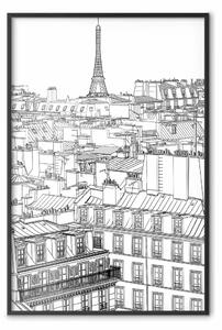 Poster: Schizzo Parigi - architettura città con Torre Eiffel