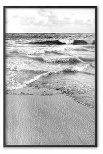 Poster: Onde leggere - mare e spiaggia in bianco e nero