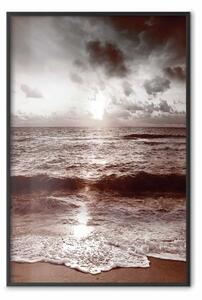 Poster: Sogno - paesaggio di spiaggia e onde sul mare con cielo e sole