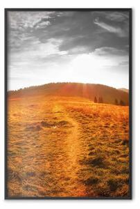 Poster: Idillio - paesaggio naturale su sfondo di prato al sole