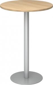BISTRO H80R S - Tavolo da conferenza System, legno di quercia argentato, diametro 80 cm