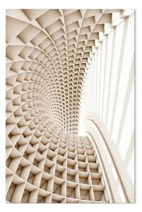 Quadro Tunnel 3D - Tema architettonico astratto in colori vivaci