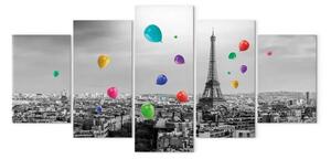 Quadro Pallone parigino (5 pezzi) largo colorato
