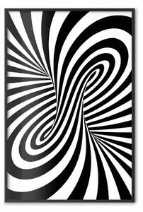 Poster: Profonda ipnosi - illusione astratta in bianco e nero