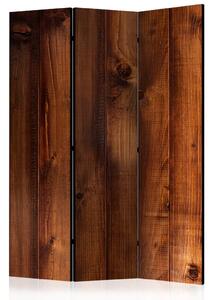 Paravento design Tavola di pino - texture architettonica della tavola di legno marrone