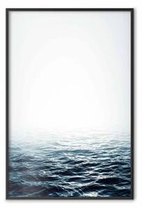 Poster: Acque oceaniche - paesaggio di onde marine su sfondo di luce bianca