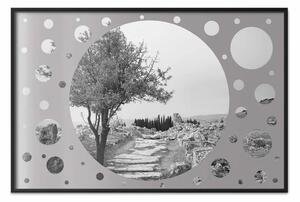 Poster: Hierapolis - paesaggio di alberi in bianco e nero