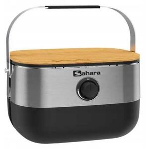 Griglia a gas portatile da 2,7 kW, modello SAHARA Mini, realizzata in acciaio, adatta per l'utilizzo con bombole o cartucce di gas